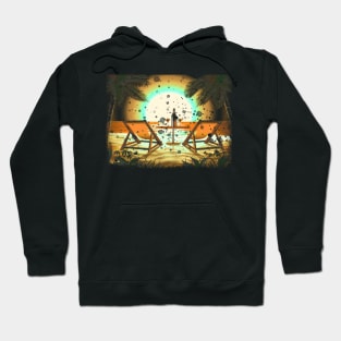 Sunset Summer Sea Palm Trees Hoodie